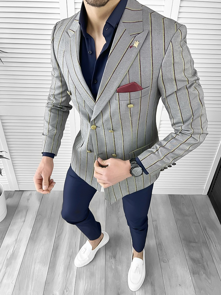 Tinuta barbati smart casual Pantaloni + Camasa + Sacou 10541
