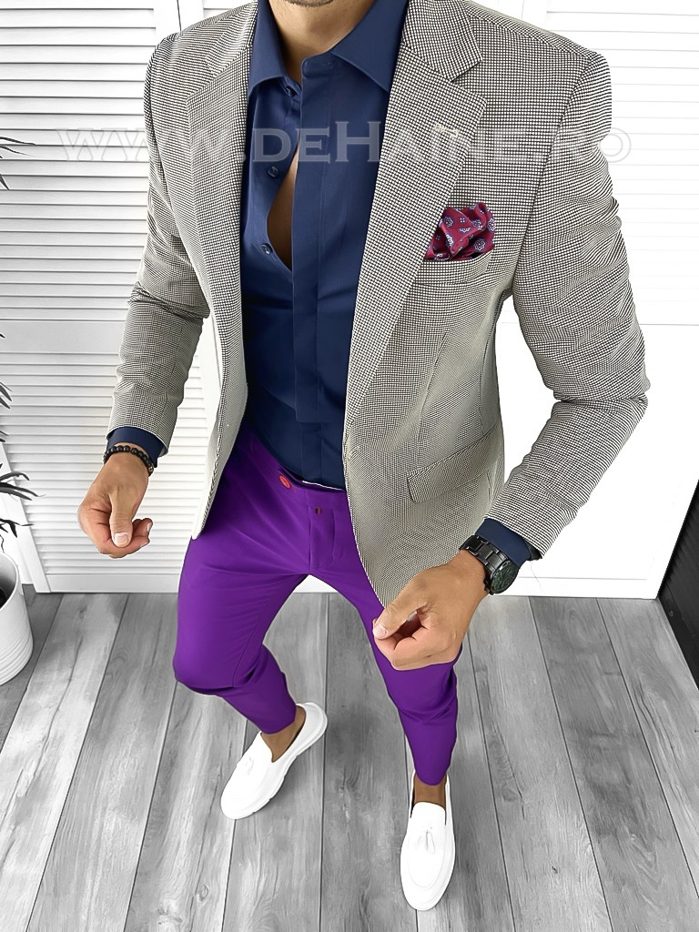 Tinuta barbati smart casual Pantaloni + Camasa + Sacou B8519