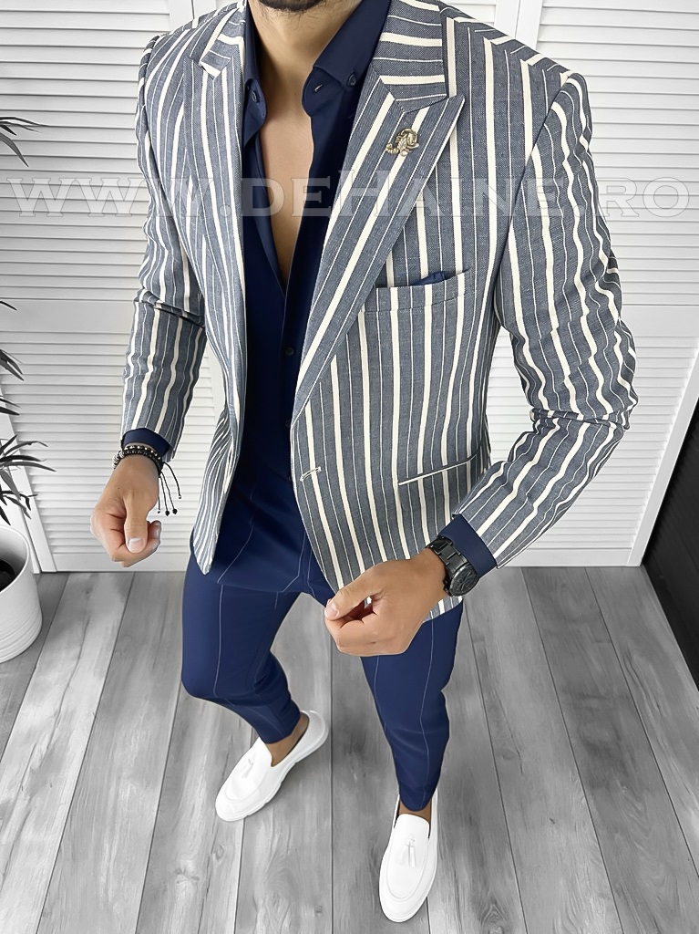 Tinuta barbati smart casual Pantaloni + Camasa + Sacou B9164