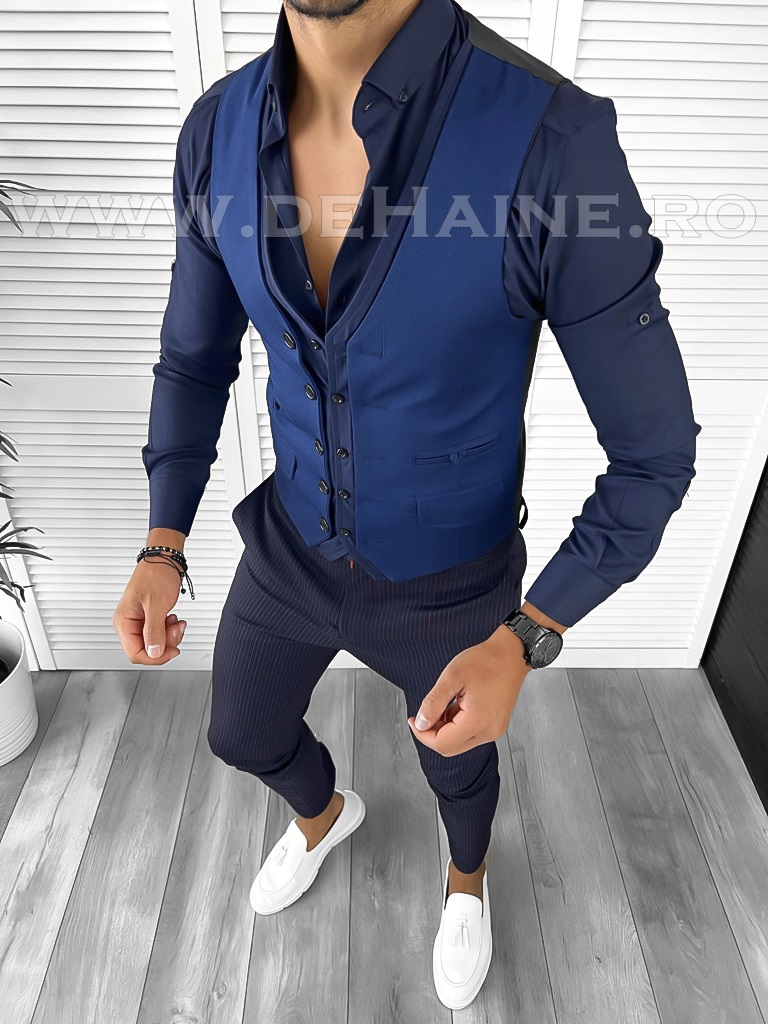 Tinuta barbati smart casual Pantaloni + Camasa+Vesta B9139