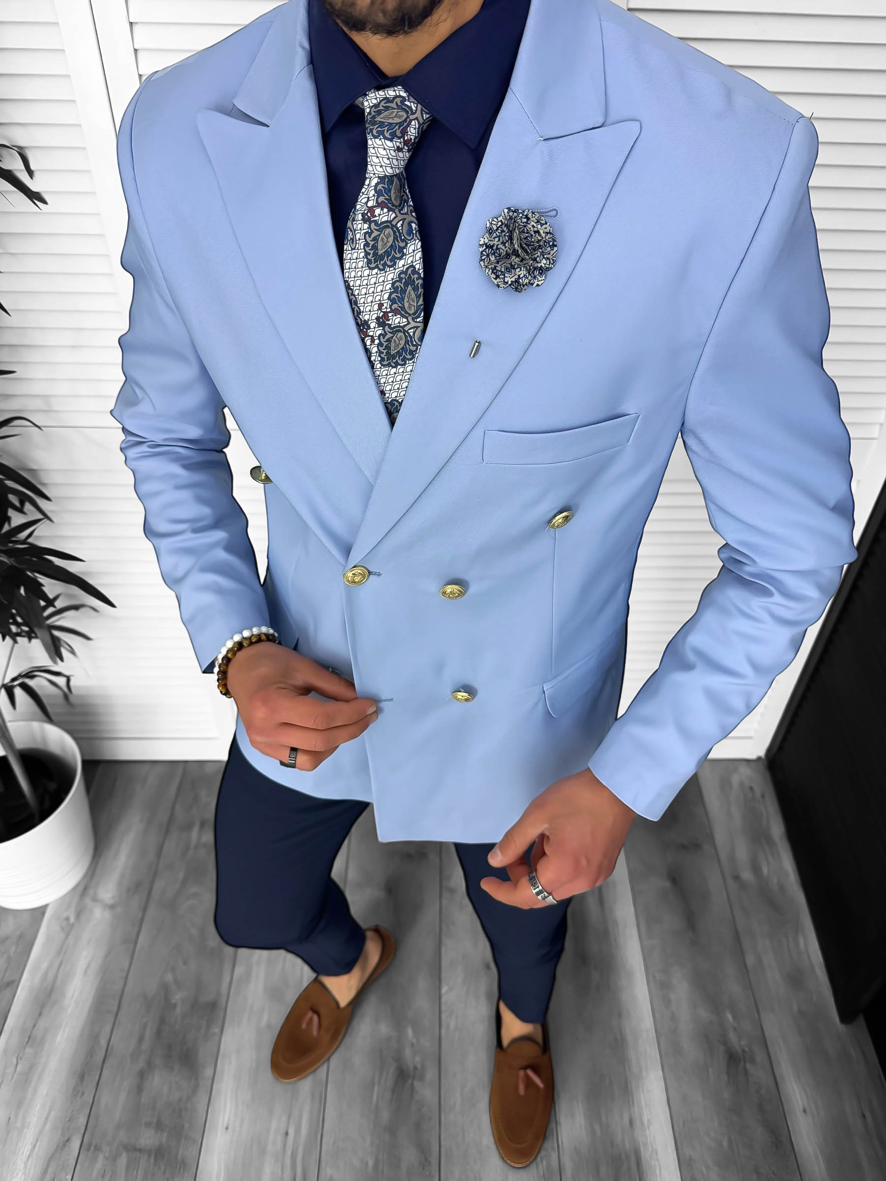 Tinuta barbati smart casual Pantaloni + Sacou + Batista 11870