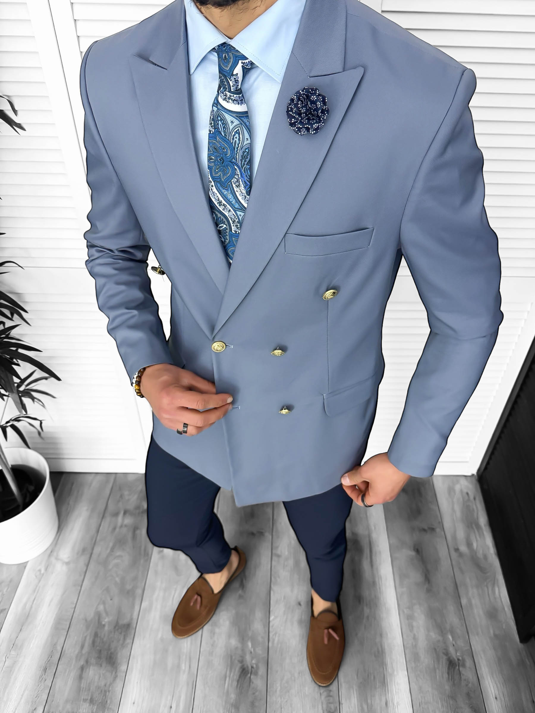 Tinuta barbati smart casual Pantaloni + Sacou + Batista 11872