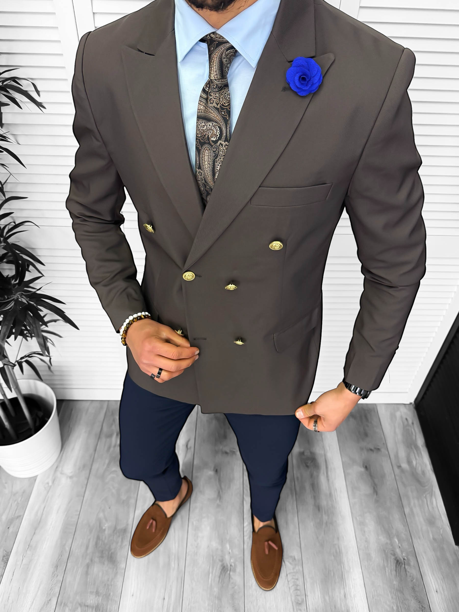 Tinuta barbati smart casual Pantaloni + Sacou + Batista 11877