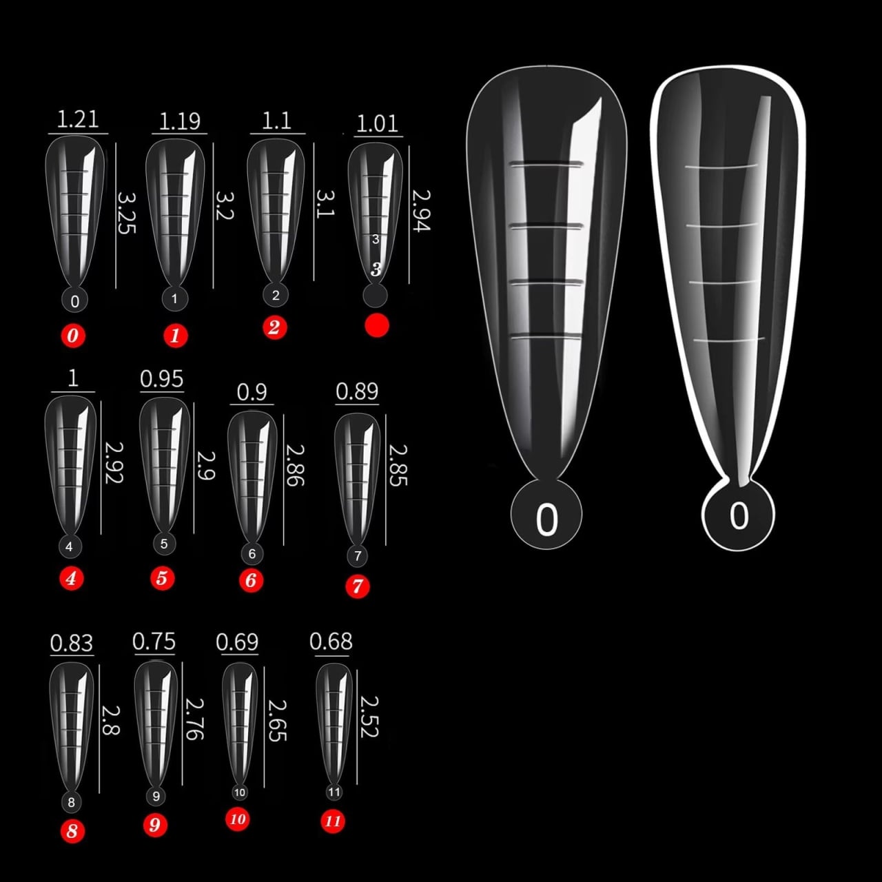 Tipsuri reutilizabile Marquise, TIPS09, Stiletto, 120 buc - poza 1
