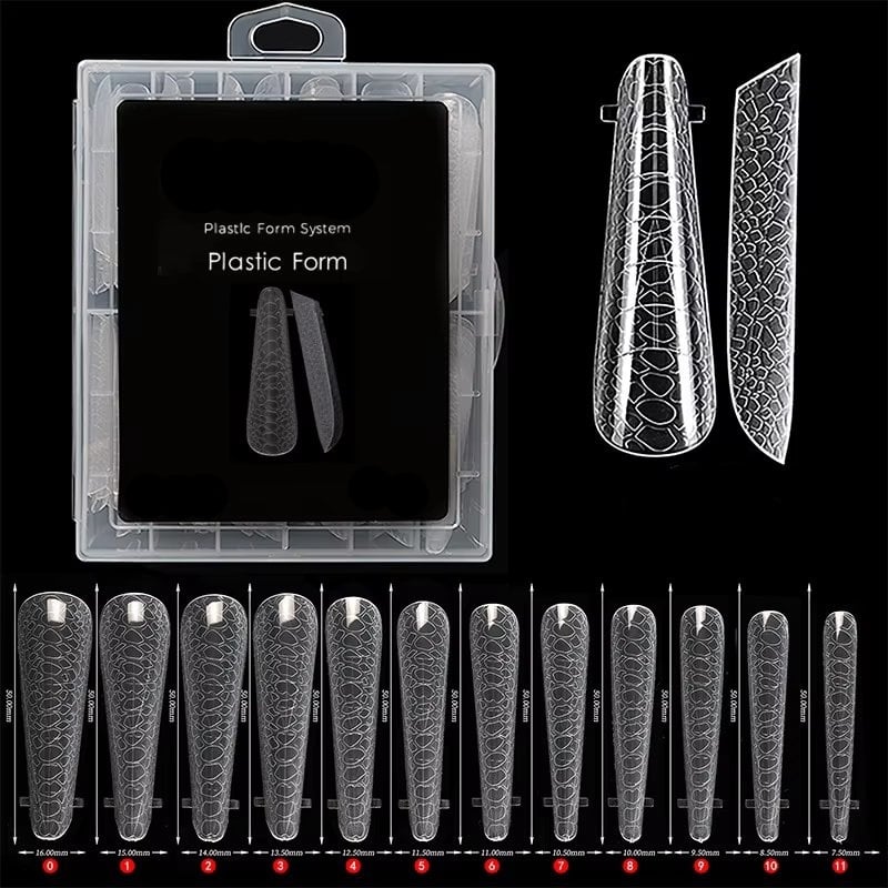 Tipsuri reutilizabile snake skin Marquise, TIPS26, Russian Almond, 120 buc - poza 1