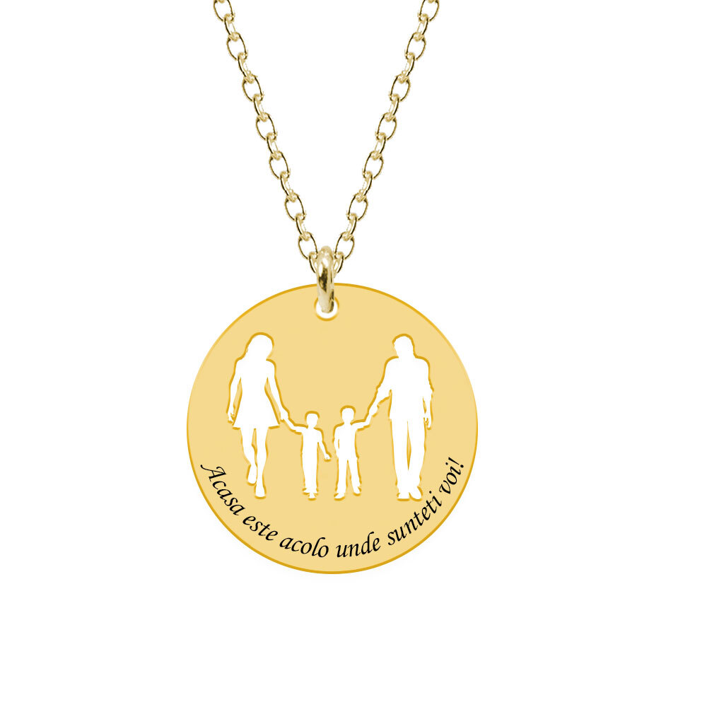 Together - Colier personalizat din argint 925 placat cu aur galben 24K - Banut