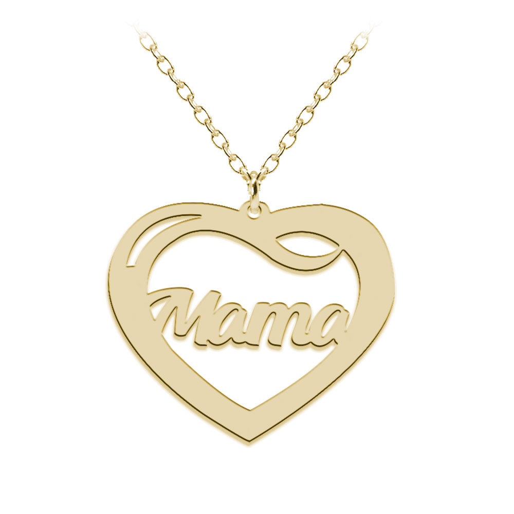 Tokyo - Colier din argint 925 placat cu aur galben 24K cu inimioara personalizata