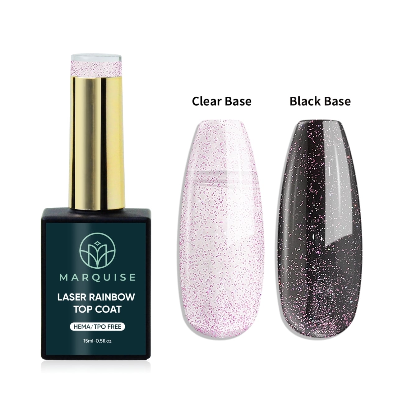 Top Coat Laser Rainbow HEMA/TPO FREE, Marquise, Mov, 15 ml - poza 1