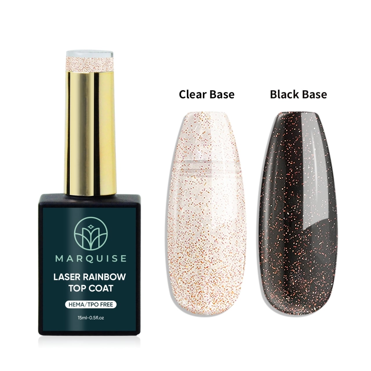 Top Coat Laser Rainbow HEMA/TPO FREE, Marquise, Rosu, 15 ml - poza 1