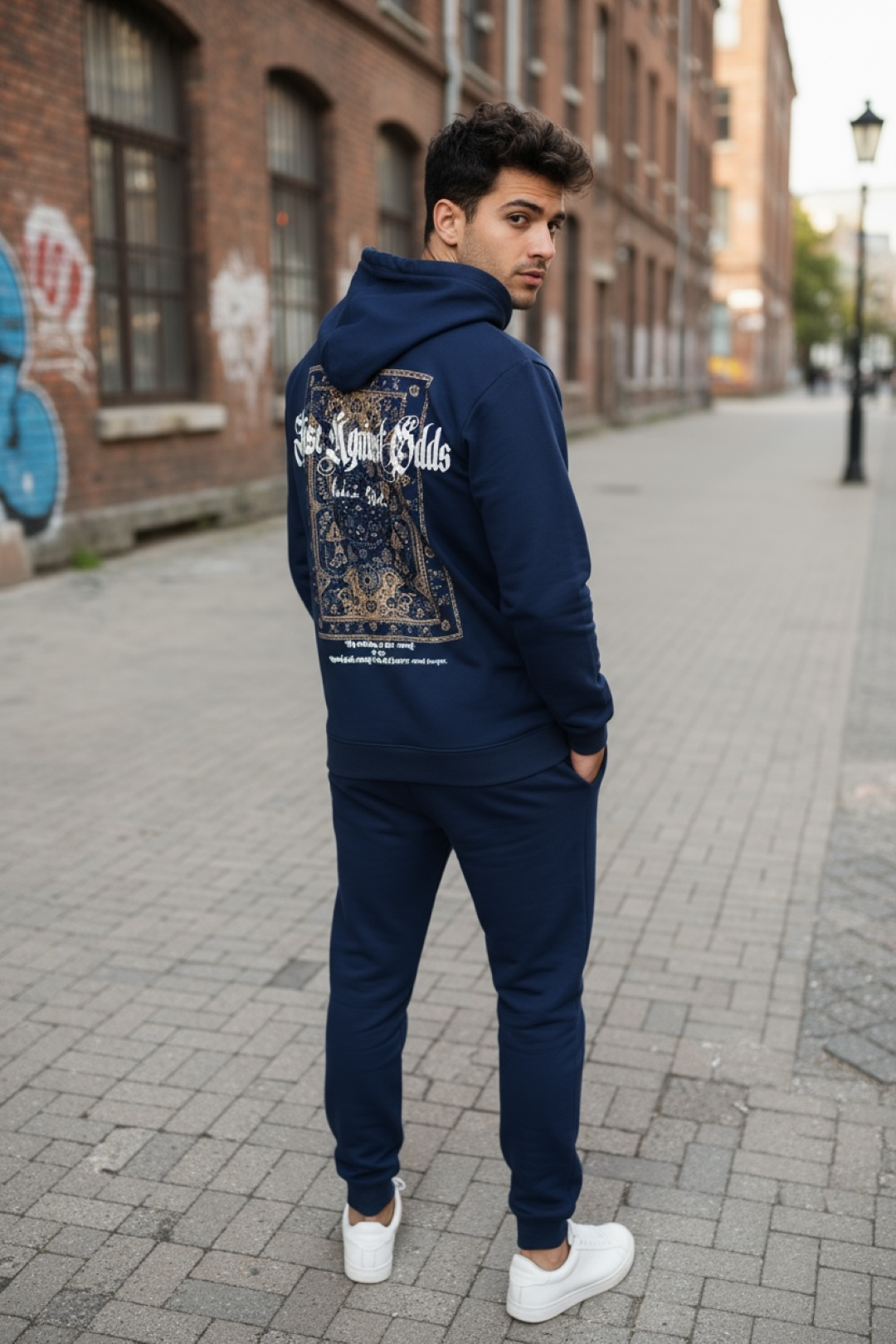 Trening barbati slim fit bleumarin Pantaloni + Hanorac 13400 37-4