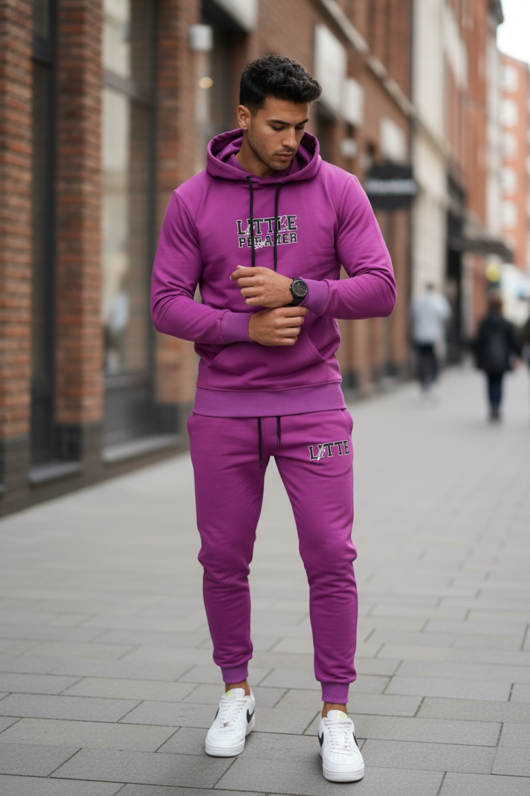Trening barbati slim fit mov Pantaloni + Hanorac 13410 38-4