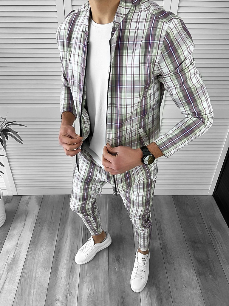 Trening barbati slim fit Pantaloni + Hanorac 10039 D7-2