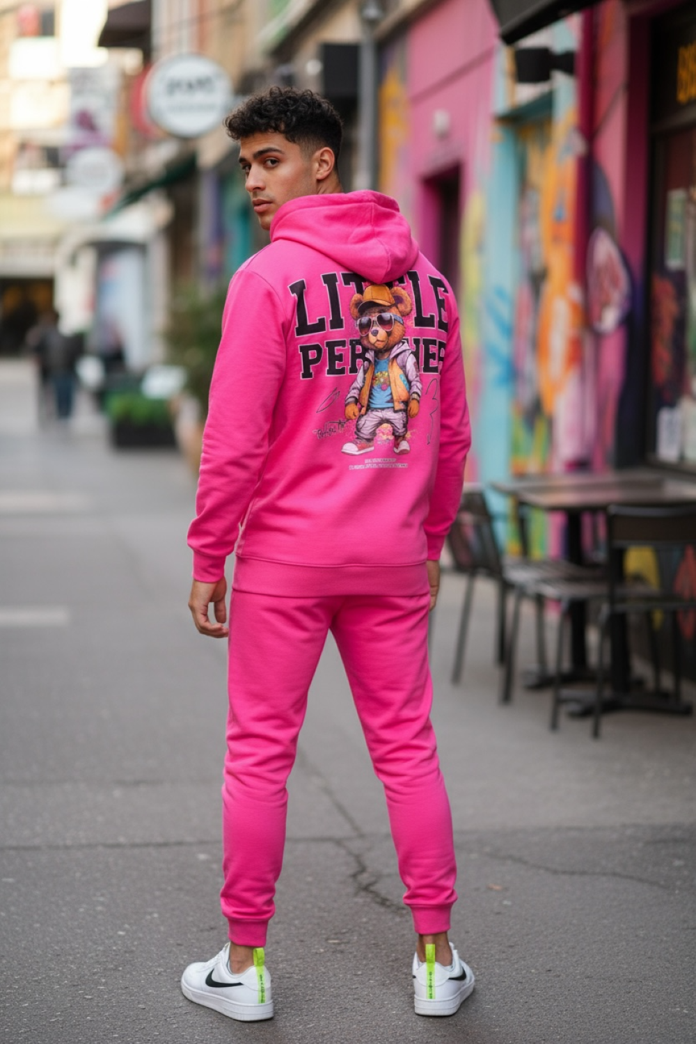 Trening barbati slim fit roz Pantaloni + Hanorac 13410 113