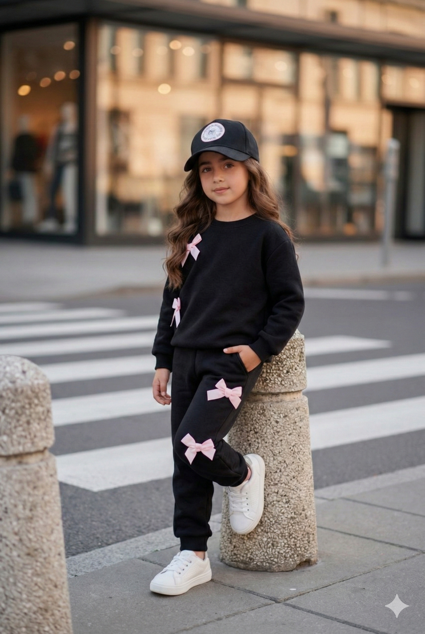 Trening casual rosu cu fundite pentru fete - Miky