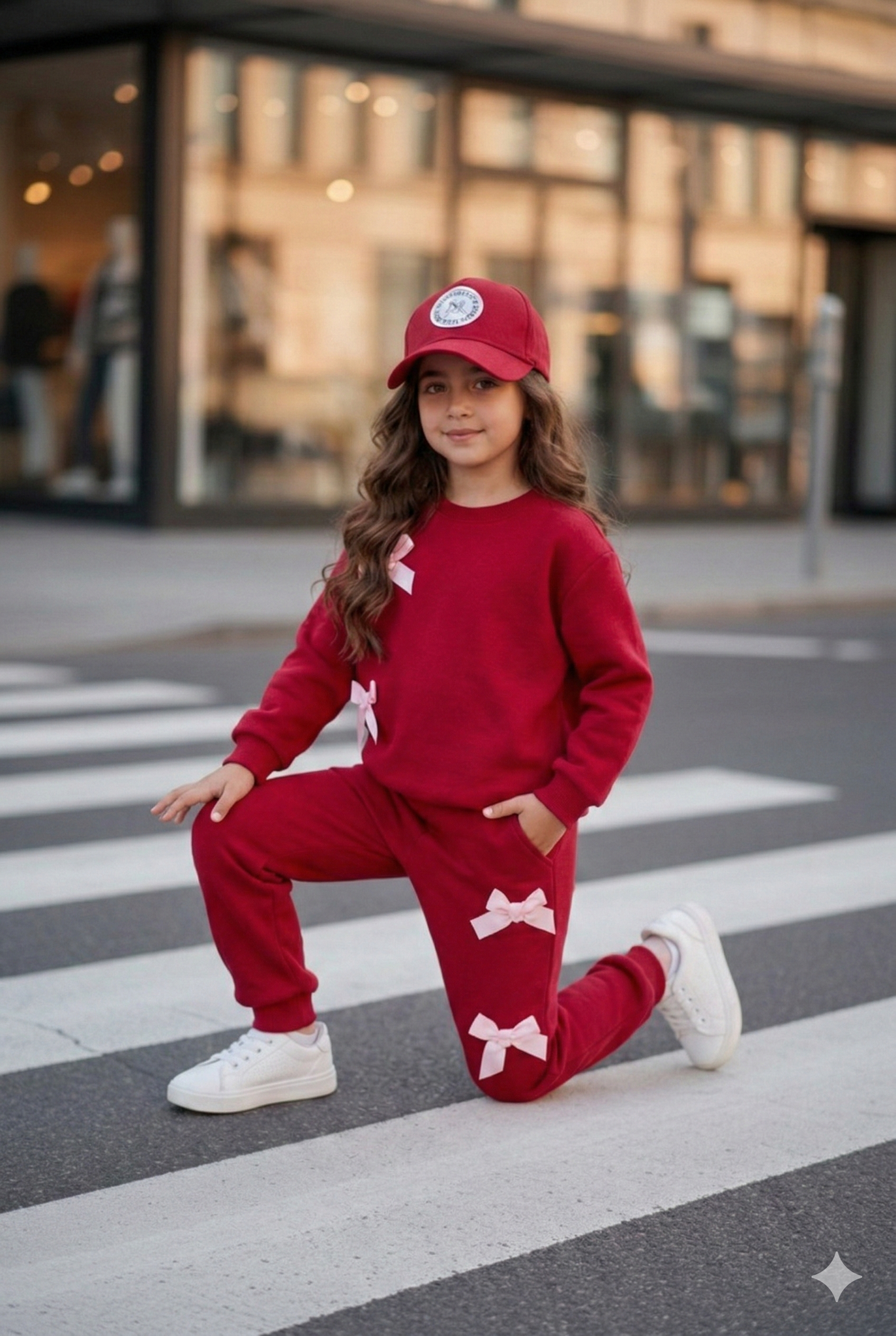 Trening casual roz cu fundite pentru fete - Miky