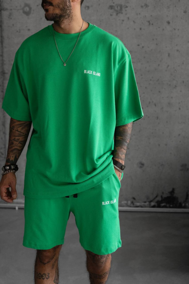 TRENING OVERSIZE BLACK ISLAND GREEN TRBI31 (MĂRIME: XL)