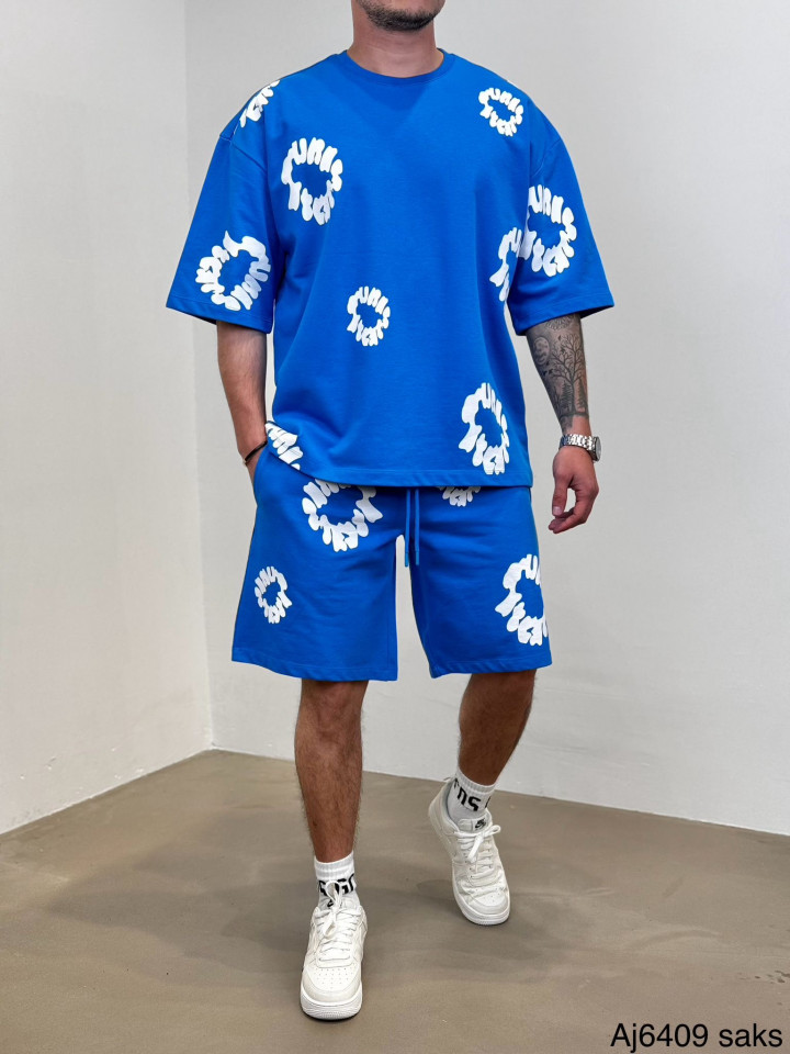 TRENING OVERSIZED 2Y PREMIUM SAX-BLUE TRAS200(AJ6409) (MĂRIME: M)