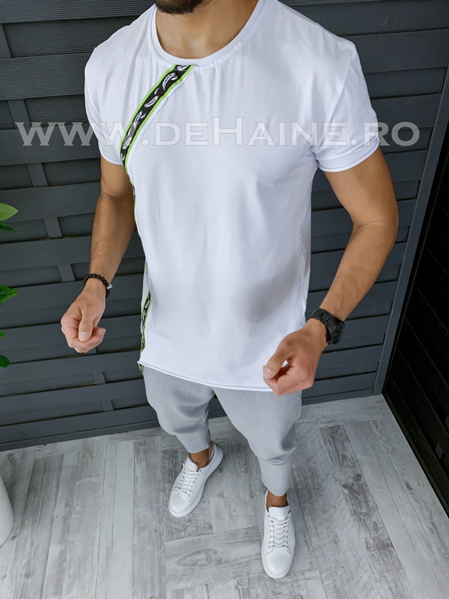 Tricou barbati alb PREMIUM slim fit ZR B1135 O3-3.1