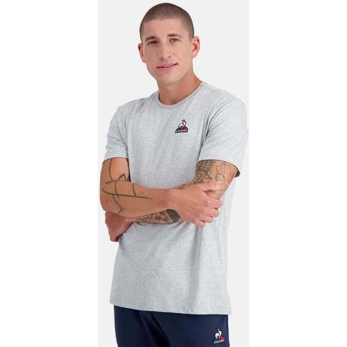 Tricou barbati Le Coq Sportif Ess Tee Ss No4 M Gris Chine Clair 2310547-50 - poza 4