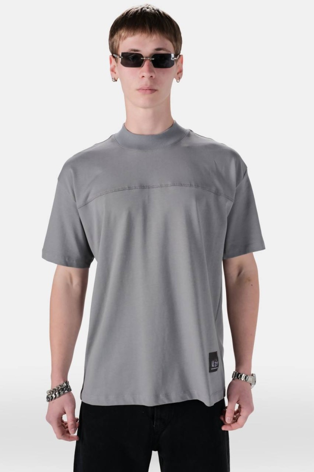 TRICOU BARBATI OVERSIZED SMOKED MINIMAL TECH STREETWEAR (MĂRIME: S)