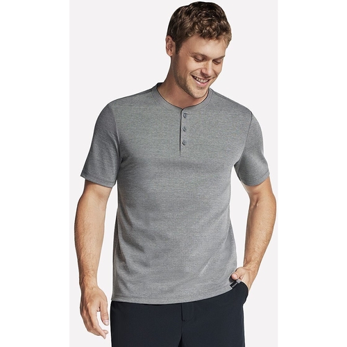 Tricou barbati Skechers Off Duty Short Sleeve Henley TS165-CHAR - poza 3