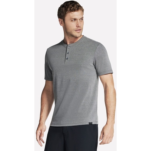 Tricou barbati Skechers Off Duty Short Sleeve Henley TS165-CHAR - poza 4