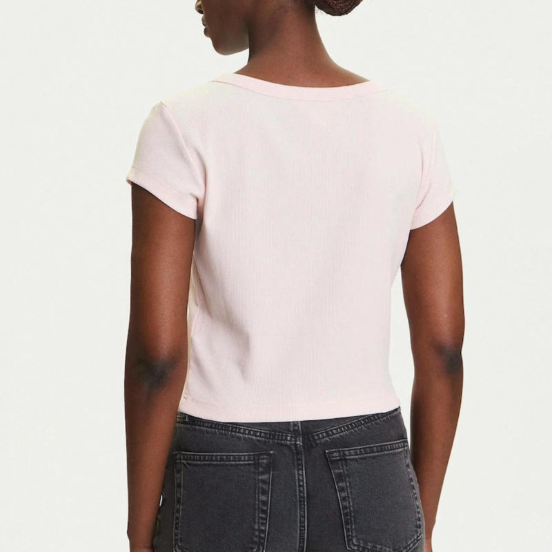 Tricou Calvin Klein A- WOVEN LABEL 2X2 RIB BABYTEE - poza 2