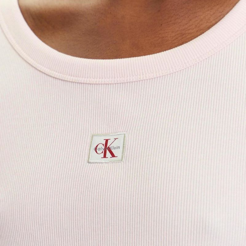Tricou Calvin Klein A- WOVEN LABEL 2X2 RIB BABYTEE - poza 3