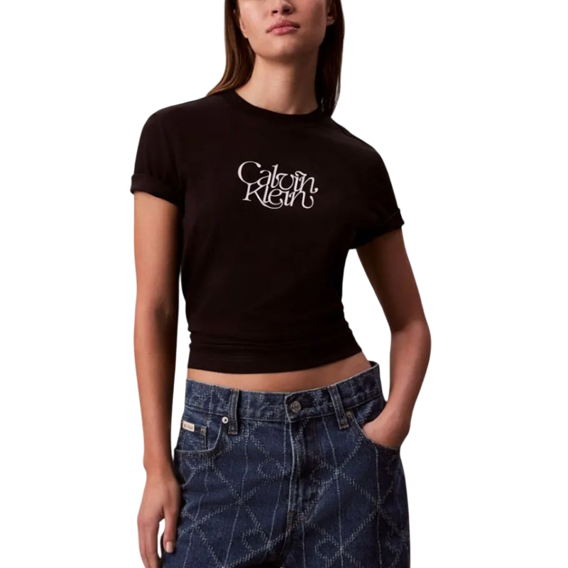 Tricou Calvin Klein SS FITTED SCRIPT CALVIN KLEINTE - poza 1