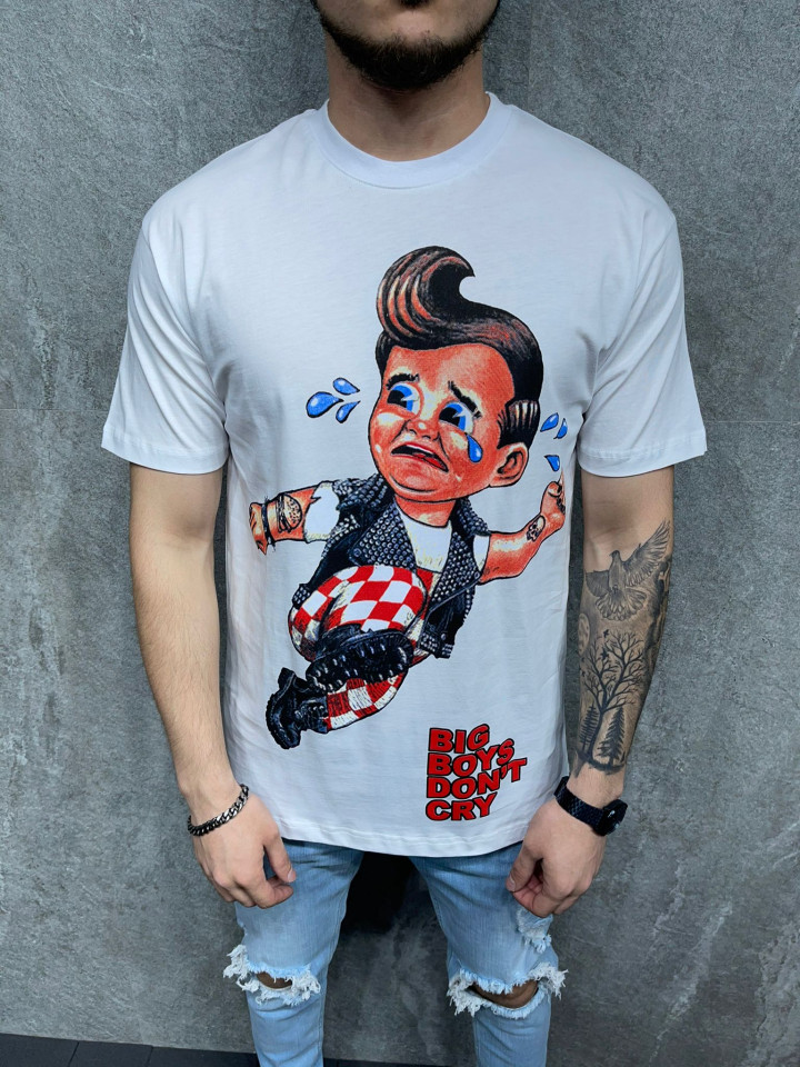 TRICOU DON'T CRY WHITE TSAS232(1037) (MĂRIME: XL)