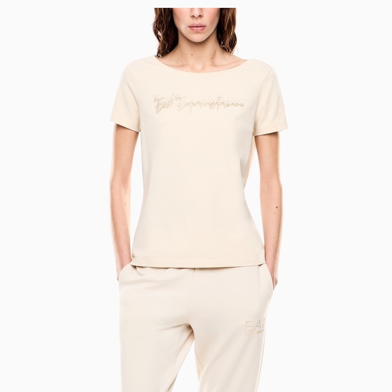 Tricou EA7 TRAIN LOGO SERIES W HANDWRITTEN TEE CROSSOVER - poza 1