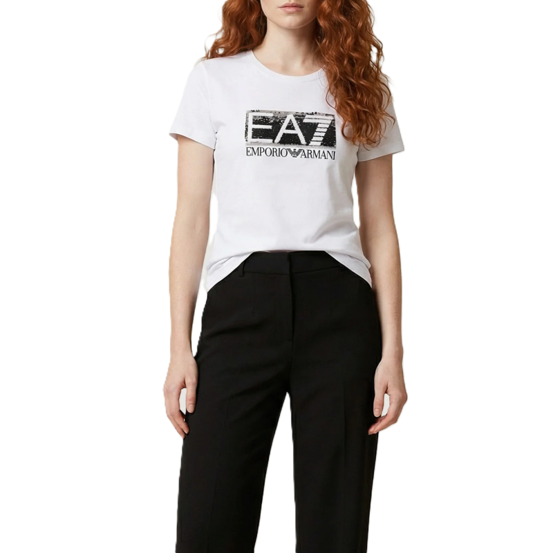Tricou EA7 TRAIN LOGO SERIES W PAILLETS TEE CROSSOVER - poza 1