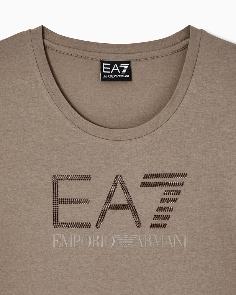 Tricou EA7 TRAIN LOGO SERIES W TEE SS RN FANCY STRASS - poza 3