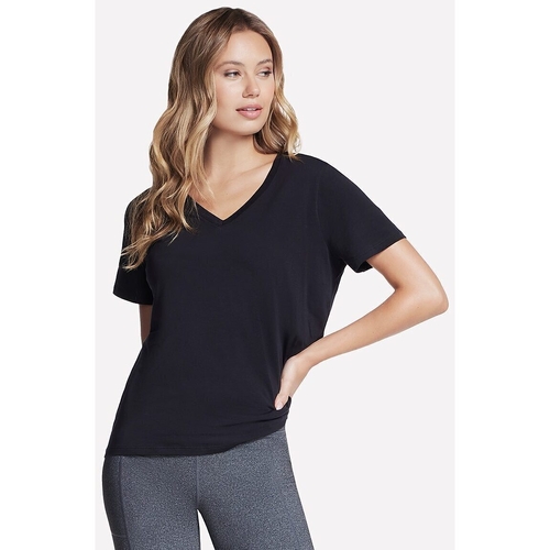 Tricou femei Skechers Pima V-Neck Tee TP130-BLK - poza 3