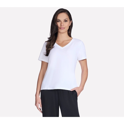 Tricou femei Skechers Pima V-Neck Tee TP130-WHT - poza 3