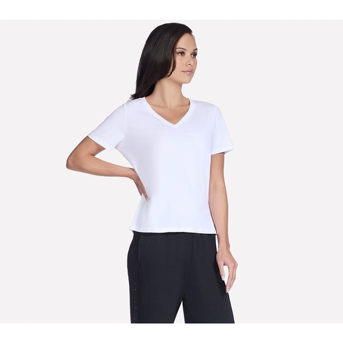 Tricou femei Skechers Pima V-Neck Tee TP130-WHT - poza 5
