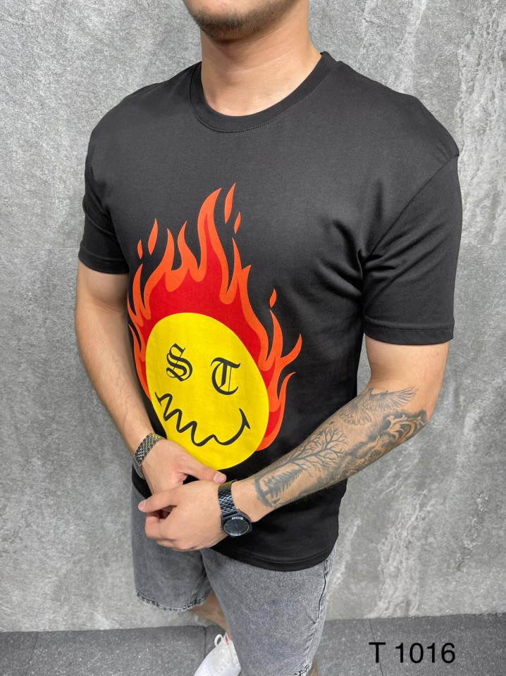 TRICOU FLAME BLACK TSAS263(1016) (MĂRIME: L)