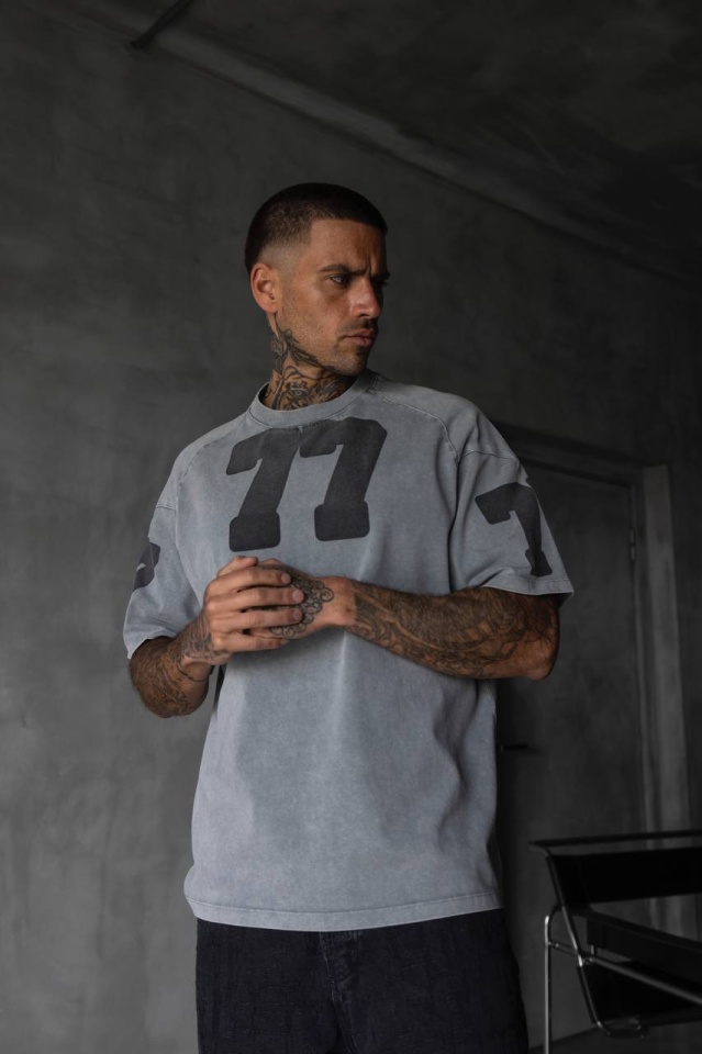 TRICOU OVERSIZE 77 FASHION GREY TSBI13(1826) (MĂRIME: XL)