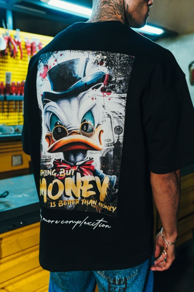 TRICOU OVERSIZE DONALD MONEY – STREETWEAR EDITION BLACK TSES8(55) (MĂRIME: M)