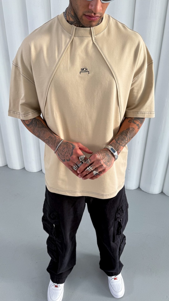 TRICOU OVERSIZE MCH BEIGE TSMH12(M25-60) (MĂRIME: XL)