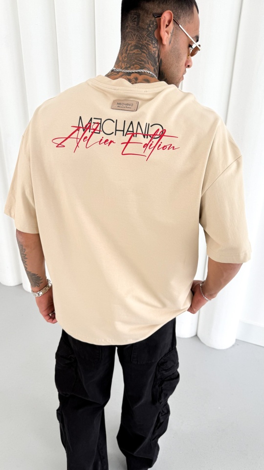 TRICOU OVERSIZE MECHANIC ATILER BEIGE TSMH7(M25-37) (MĂRIME: M)