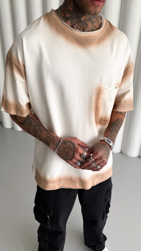 TRICOU OVERSIZE SPRAY WHITE TSMH9(M25-11) (MĂRIME: S)