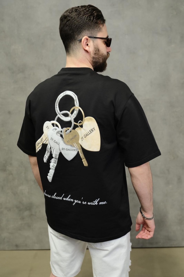 TRICOU OVERSIZED 2Y GALLERY KEYS BLACK TSAS477(HG272) (MĂRIME: S)