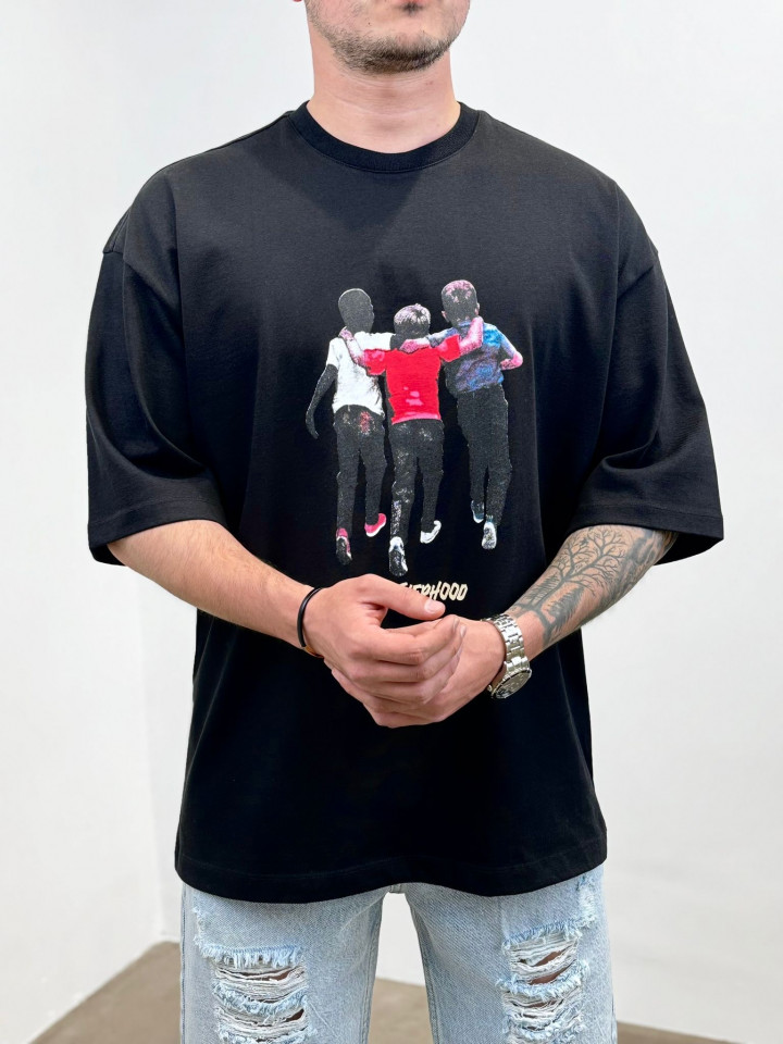 TRICOU OVERSIZED BROTHERHOOD BLACK TSAS438(6415) (MĂRIME: L)