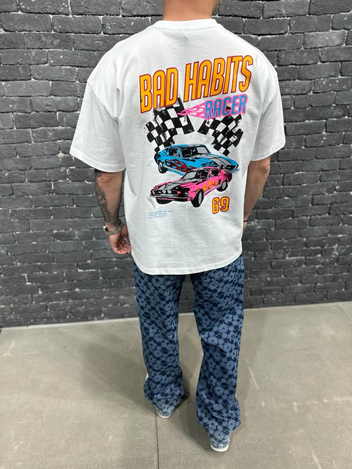 TRICOU OVERSIZED UNEFFECTED RACER OFF-WHITE TSAS425(UN-100) (MĂRIME: L)