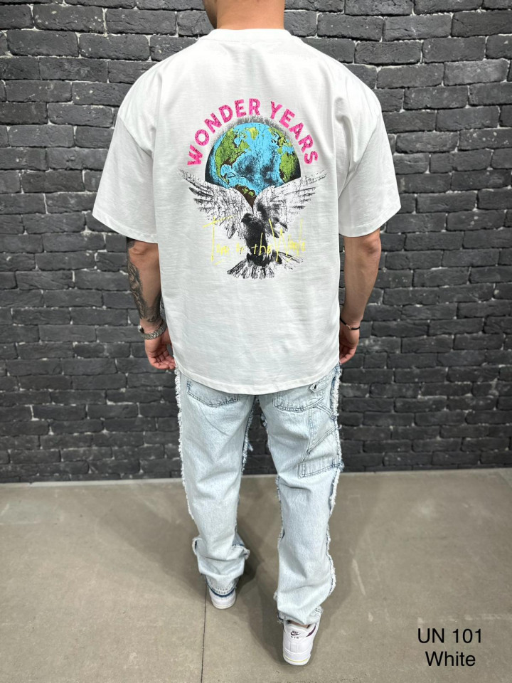 TRICOU OVERSIZED UNEFFECTED WONDER OFF-WHITE TSAS433(UN-101) (MĂRIME: L)