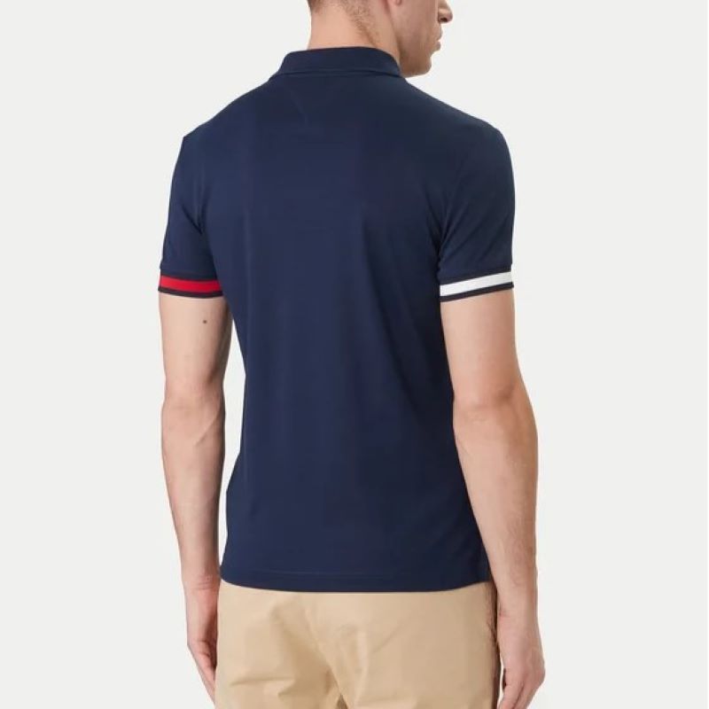 Tricou polo Tommy Hilfiger RWB CUFF LIQUID COTTON SLIM POLO - poza 2