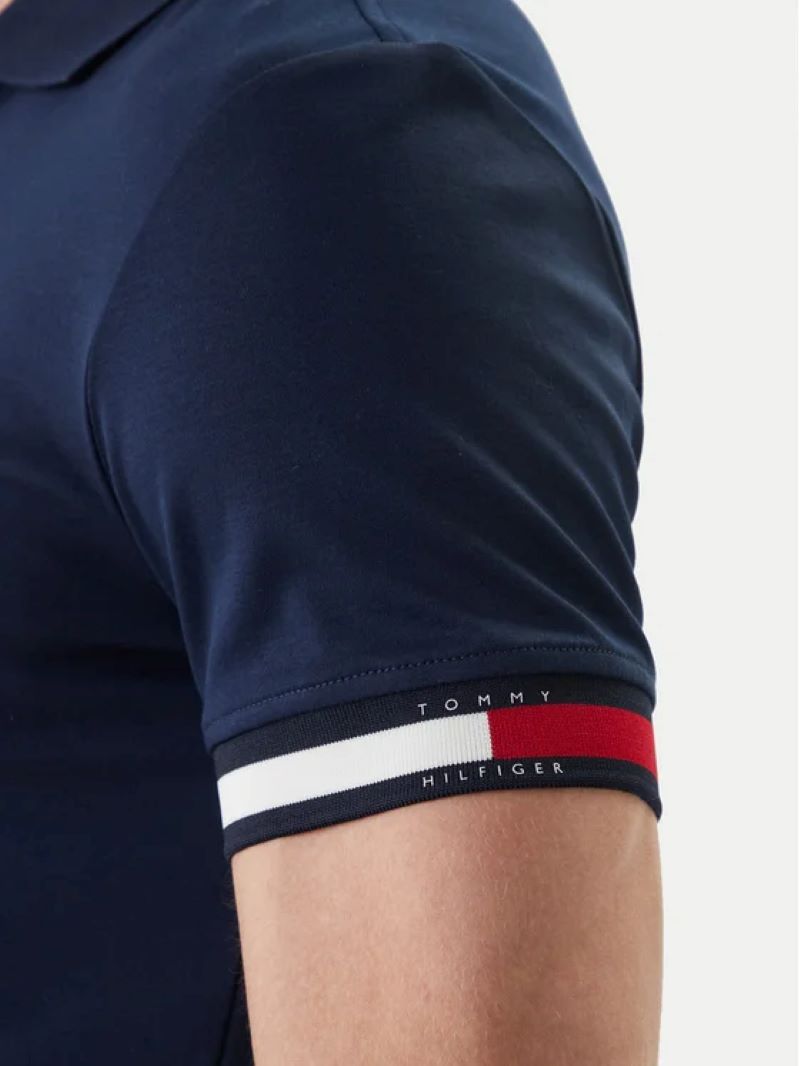 Tricou polo Tommy Hilfiger RWB CUFF LIQUID COTTON SLIM POLO - poza 3