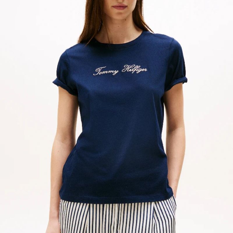 Tricou Tommy Hilfiger LUREX SCRIPT REG C-NK SS TEE - poza 1