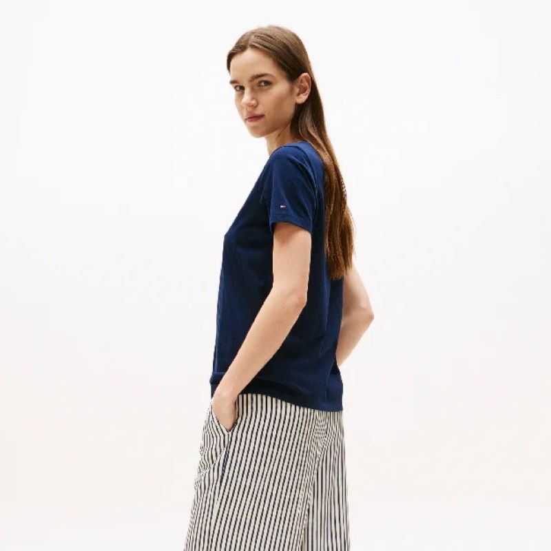 Tricou Tommy Hilfiger LUREX SCRIPT REG C-NK SS TEE - poza 2